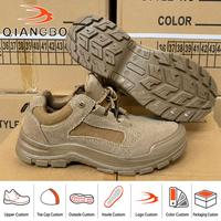 Zapatos de Seguridad Industriales para Hombre, de Cuero Repujado Transpirable, de Corte Bajo, Resistentes a Pinchazos, Personalizados al por Mayor