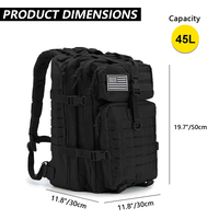 Sac à dos tactique d'extérieur avec fermeture éclair, en tissu Oxford imperméable, capacité de 30 à 40 L, pour usage unisexe