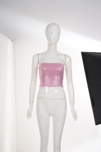 Women's Hot Stamped Silver Print Backless Strapless Sexy Neckless <b>Shimmering</b> Crop <b>Top</b> for Party Nightclub and Holiday Wear 2026 - Product Image 6