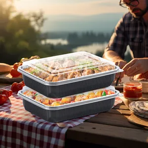 Personalización al por mayor Bpa Free Take Away cajas de embalaje de comida rápida Togo Meal Prep Containers Plastic Bento Lunch Box