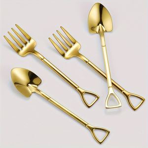 Wholesale Stainless Steel Shovel Shaped Spoon Watermelon <b>Desserts</b> <b>Fork</b> Ice Cream Spoon Fruit <b>Fork</b> for Party Restaurant Home Use - Product Image 4