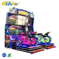 Máquina de Juegos Arcade para Motocicletas G-Honor de Doble Pantalla, 2 Jugadores, Funciona con Monedas, Simulador de Carreras de Motos para Centros de Entretenimiento