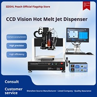 Machine de distribution de colle thermofusible entièrement automatique de bureau avec valve piézoélectrique visuelle, pulvérisateur rotatif, moteur 220V, garantie 1 an