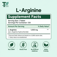Comprimés de L-Arginine en marque privée OEM, 120 comprimés |   Complément alimentaire pour hommes et femmes, végétarien, sans OGM, sans gluten