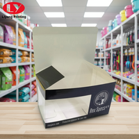 Boîte d'emballage en papier couché 350 g/m² imprimée sur mesure pour lunettes et vêtements pour chiens Fenêtre en PVC transparent pour présentation personnalisée