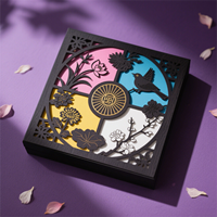 L'usine se spécialise dans les boîtes-cadeaux creuses à double ouverture Boîtes à thé Boîtes à nid de gâteau de lune d'oiseau avec impression de gaufrage fin