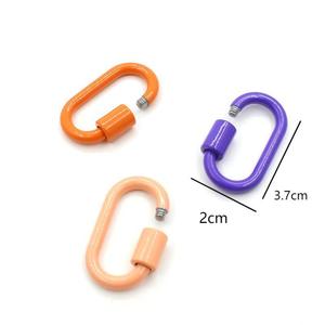 Anneaux mousquetons émaillés en alliage avec fermoir à vis pour la fabrication de bracelets, 2 cm, 3,7 cm, forme géométrique - Product Image 1