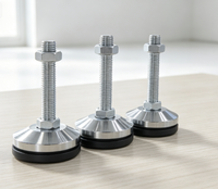Pieds de nivellement fixes robustes M8 M10 M12 avec base en caoutchouc antidérapante, pied de support réglable pour cadre en profilé aluminium industriel
