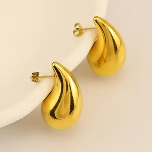 HP Advanced Sense Hollow Crescent Moon Earrings Water Drop Shaped Earrings Custom Stud Earrings