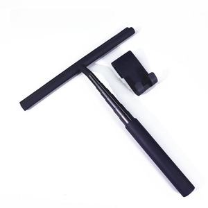 Dài nhôm vòi hoa sen giống cây chổi màu đen có thể thu vào Silicone cửa sổ Cleaner Hot Xe Cửa sổ kính bán buôn sàn gạt nước <span class=keywords><strong>scraper</strong></span> - Product Image 1