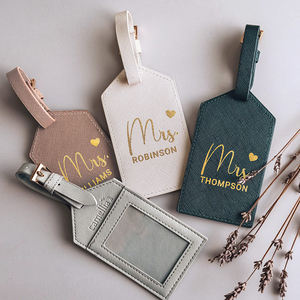 Étui de passeport en PU souple de luxe avec logo personnalisé et <span class=keywords><strong>porte</strong></span>-étiquette de voyage avec étiquette à bagages pour couple - Product Image 3