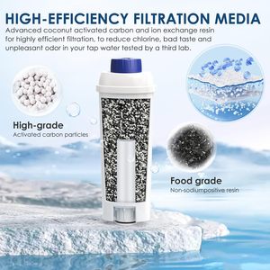 Filtro de Agua de Repuesto Compatible con <span class=keywords><strong>Cafetera</strong></span> <span class=keywords><strong>Delonghi</strong></span>, Filtro de Carbón Activado, Suavizante para De'longhi Magnifica Evo - Product Image 4