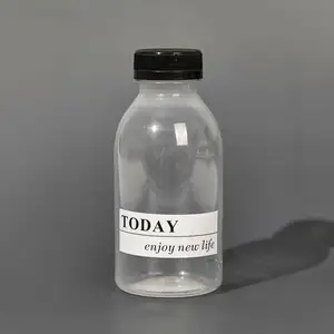 12盎司16盎司圆形塑料瓶果汁饮料冰沙瓶透明聚酯聚丙烯定制铝盖饮料瓶