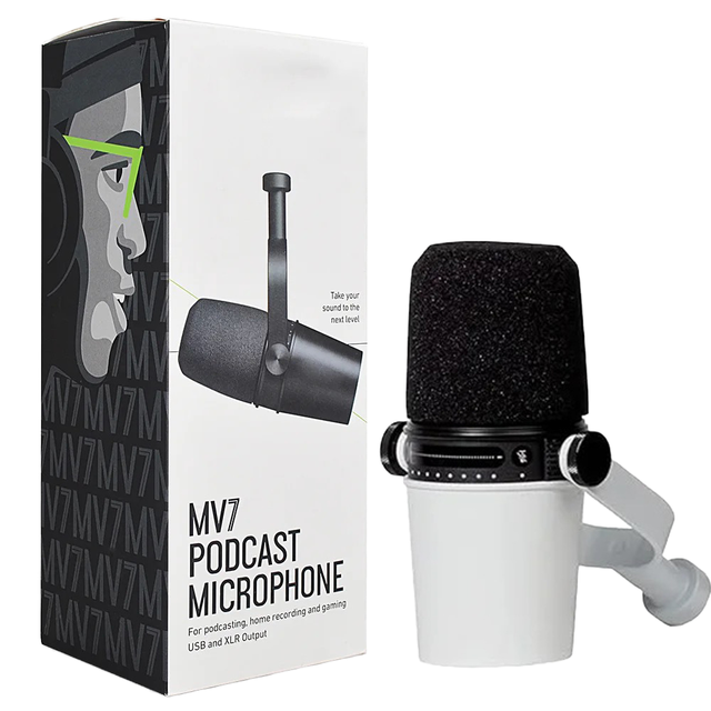 MV7 Professional Cardioid USB Dynamic Condenser Podcast Microphone Wired Noise Cancelling Studio Recording 3-Month Warranty