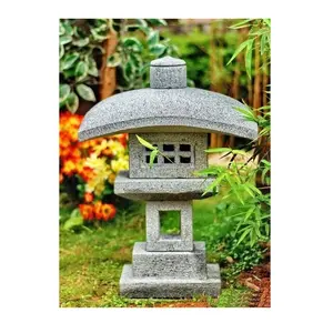 Natural Sandstone Hand Carved Garden Decoration Japanese Lantern