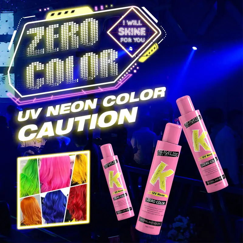 KERALISS Haar färbemittel (42 Farben) UV-Neon farbe auf Lager Semi Permanent Hair Color Deposit ing Conditioner