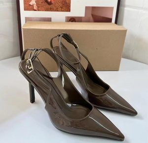 זה קיץ חדש נשים גבוהות העליון חיצונית נעלי עקב חאקי ירוק סקסי מחודד פה רדוד דק העקב - Product Image 6