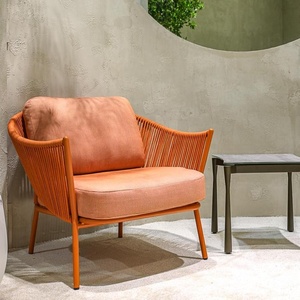 Mobilier d'extérieur au design moderne Foshan Chaises de <span class=keywords><strong>jardin</strong></span> bleu royal avec cadre en aluminium et corde à tricoter de <span class=keywords><strong>luxe</strong></span> pour villa - Product Image 2