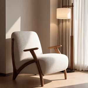 Sillón <span class=keywords><strong>Moderno</strong></span> Ecológico <span class=keywords><strong>Tapizado</strong></span> con Patas de Madera y Respaldo Sólido para Hostelería y Espacios Domésticos - Product Image 1