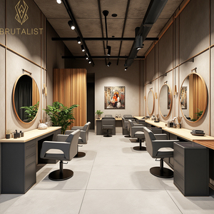 Mobilier de design d'intérieur professionnel moderne personnalisé pour salon de coiffure avec éclairage LED Vitrines professionnelles - Product Image 3