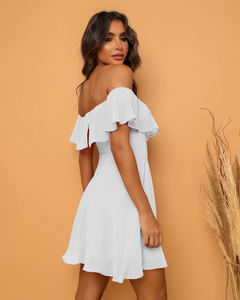 Nouveau style à volants <span class=keywords><strong>Tube</strong></span> Party Mini robe à manches courtes lâche Lady Chic Mini robe de soirée - Product Image 3