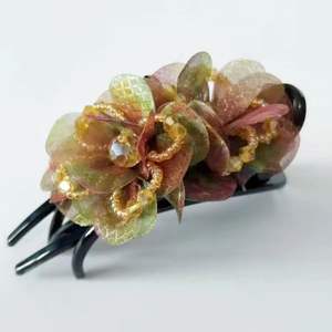 Accessori per gioielli per capelli da donna in Tulle rosa fermaglio per capelli con forcine a forma di anatra elegante in cristallo asiatico sudorientale - Product Image 6