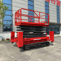 Plateforme élévatrice à ciseaux sur chenilles de 8 mètres, table élévatrice portable sur chenilles pour escaliers, équipement de travail aérien stable tout-terrain