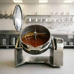 Olla Inclinable Industrial de 200L de Acero Inoxidable SS304 de Grado Alimenticio <span class=keywords><strong>con</strong></span> Agitador, Certificación CE, para la Elaboración de Salsa de Pimienta Komi Shito - Product Image 1