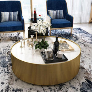 Table basse minimaliste italienne Nordic Rock Panel, luxe moderne, artisanat en marbre haut de gamme, acier inoxydable exquis - Product Image 3