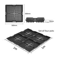 Plateaux de toiture modulaires noirs, systèmes de plateaux de toiture végétalisée, plateaux de plantation pour jardin de toiture, pots