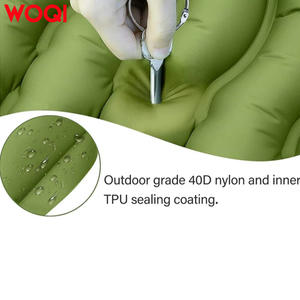 Colchoneta inflable para acampar Woqi, rectangular, verde militar, cojín de aire duradero para senderismo y mochilismo, para 1 persona - Product Image 3