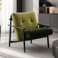 Chaise de salon moderne de haute qualité en bois de frêne nordique, avec pieds, personnalisable, verte, élégante, petite chaise de loisirs pour salon