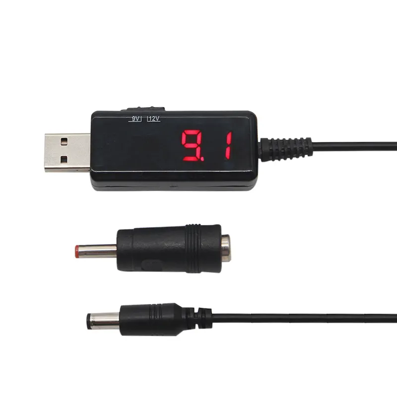 USB Boost Converter DC 5V zu 9V 12V Volt USB Schritt-up Kabel + 3,5x1,35mm Adapter für Netzteil/Ladegerät/Power Converter