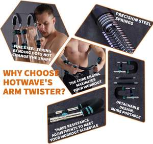 Ejercitador de Brazos Twister, Barra de Ejercicio con Resorte Ajustable, Fortalecedor de Antebrazos, Tríceps y Pecho, Equipo de Fitness Portátil para el Hogar - Product Image 4