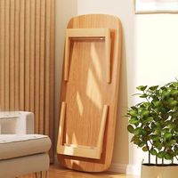 Table basse pliable en bois massif avec coins arrondis pour salon, petit appartement