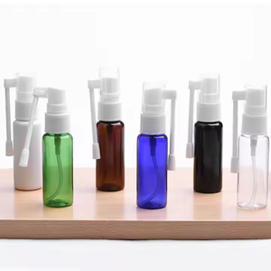 Flacon pulvérisateur nasal en verre ambré transparent de 30/50 ml (1 oz) avec collier en PP pour les gouttes oculaires, l'infusion, l'argent colloïdal, le sel physiologique, vente chaude - Product Image 1