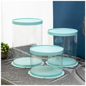Newly Luxury White Clear Transparent Cake <b>Box</b> PVC Tall Cake Boxes <b>Round</b> clear Custom Colors and Sizes - Product Image 5