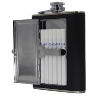 Portable Liquor Heupfles Rvs Heupfles Met Sigaret Doos Sigaret Geval