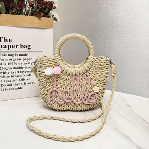 Bolso de Paja Tejido a Mano, Bolso de Hombro de Moda para Celebridades de Internet, Bolso Casual de Color Sólido para Llevar en la Mano - Product Image 4