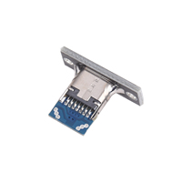 Connecteur de soudure à 2 broches de type C femelle noir avec plaque de fixation, prise de charge rapide pour éclairage LED