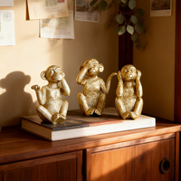 Vif sagesse trois singes sages figurine en résine ensemble décoration pour la maison artisanat de table décor à la maison accessoires décoratifs pour la maison
