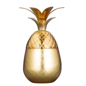 Metal Mini Pineapple Molecule Cocktail Glass Ananas Smoothie Moscow Mule Copper Night Club Bar Bartender Wine Cup Charms Tumbler