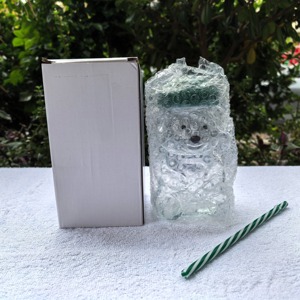 D5159 Klasik Tasarım Ayı Şeklinde Cam Şişe İçecek Kabı Sevimli Karikatür Kahve ve Meyve Suyu Bardakları Bere Kapaklı ve Pipetli - Product Image 4