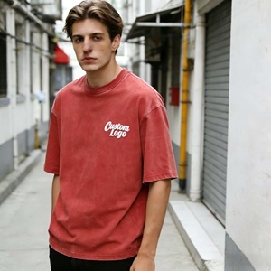 T-shirt personnalisé vintage <span class=keywords><strong>délavé</strong></span> à l'acide 100% coton avec impression sérigraphique écologique et motif <span class=keywords><strong>délavé</strong></span> au soleil pour hommes - Product Image 3