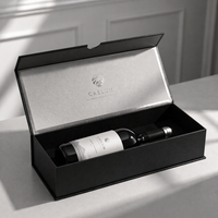 Boîte cadeau pliable de luxe personnalisée pour une bouteille, emballage en papier haut de gamme pour vin rouge, champagne et promotion de vins