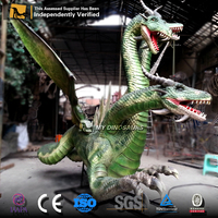 Modèle de dragon animatronique Z MY DINO AN-024 Mighty Dragon, statue de dragon vert européen à vendre