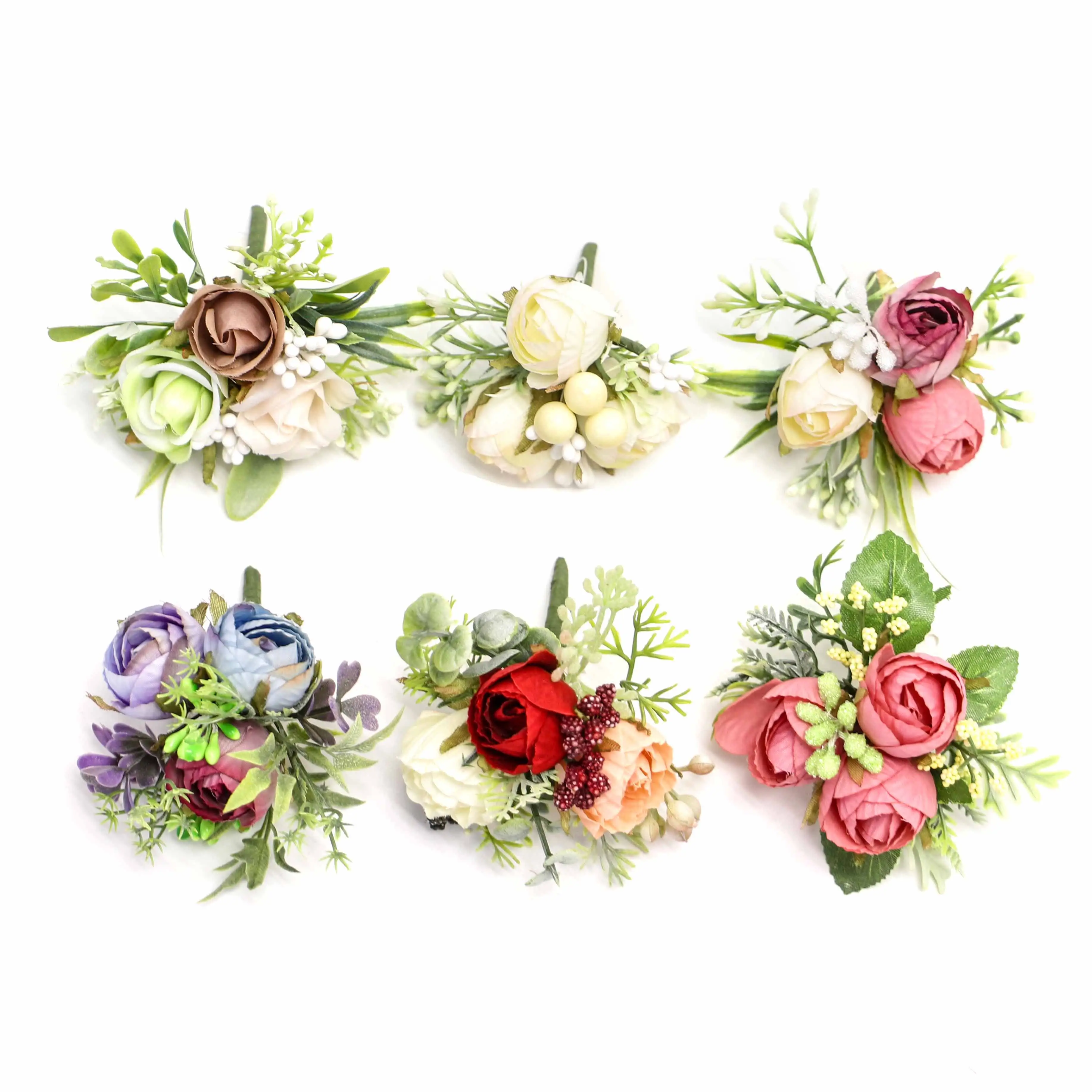 Bruiloft Broches Bruiloft Corsages Party Decoratie Faux Rose Kunstmatige Bloemen