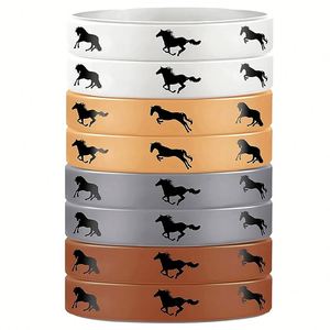 Pulsera de Silicona con Diseño de Caballo, Brazalete de Goma con Espíritu Ecuestre para Hombres y Mujeres, Regalo para Fiestas - Product Image 1