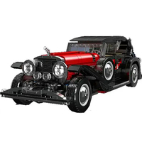 Mould King 10114 Nuevo MOC City, Coche Clásico Rojo Retro, Kits de Modelos para Exhibición, Regalos Educativos para Adultos, 1308 Piezas, Juego de Bloques de Construcción