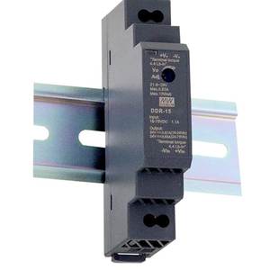 Convertidor CC-CC Mean Well DDR-15G-12, Entrada 9-36VDC, Salida 12VDC, Voltaje Ajustable, Montaje en Riel DIN, Fuente de Alimentación Industrial - Product Image 1